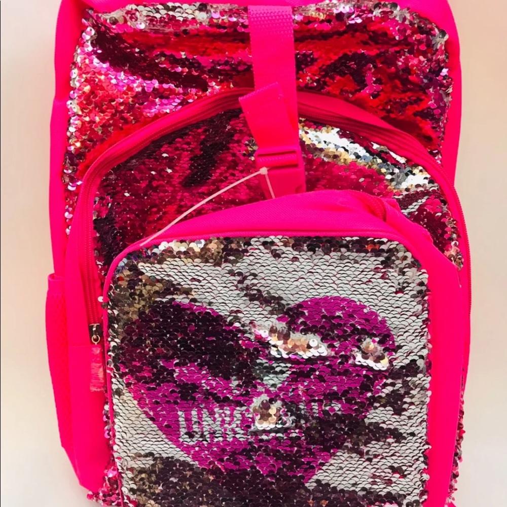 Magic Pink Unicorn Flip Sequin Backpack Tote NEW